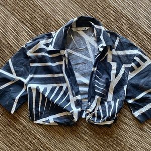 Zara Single Button Crop Top